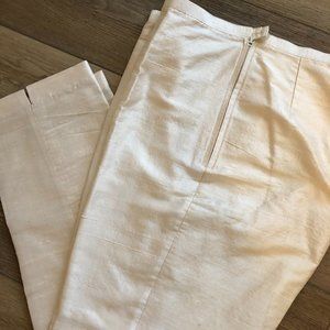 Ivory 100% SILK Ankle Pants